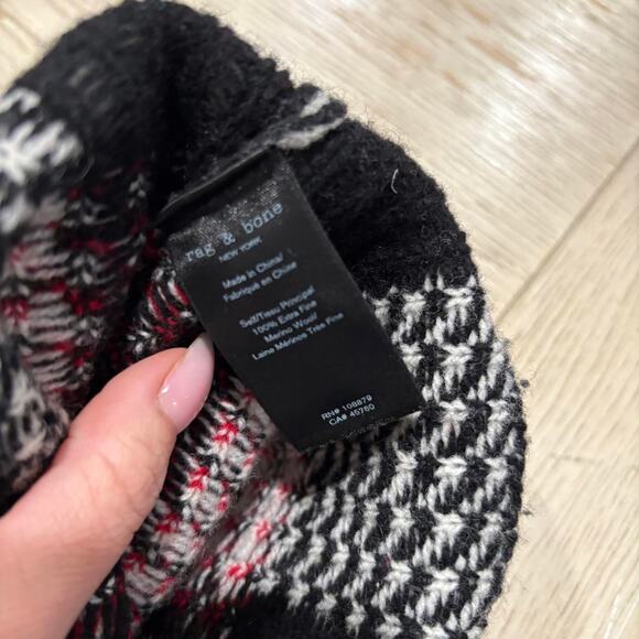 RAG & BONE Gabby Extra Fine Wool Plaid V-Neck Pullover Sweater XS - Picture 5 of 8